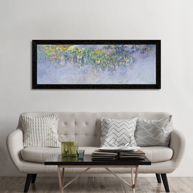 Wisteria, 1919-20 by Claude Monet - Panoramic Painting on Canvas, 152.4 cm H x 50.8 cm W, Black Framed