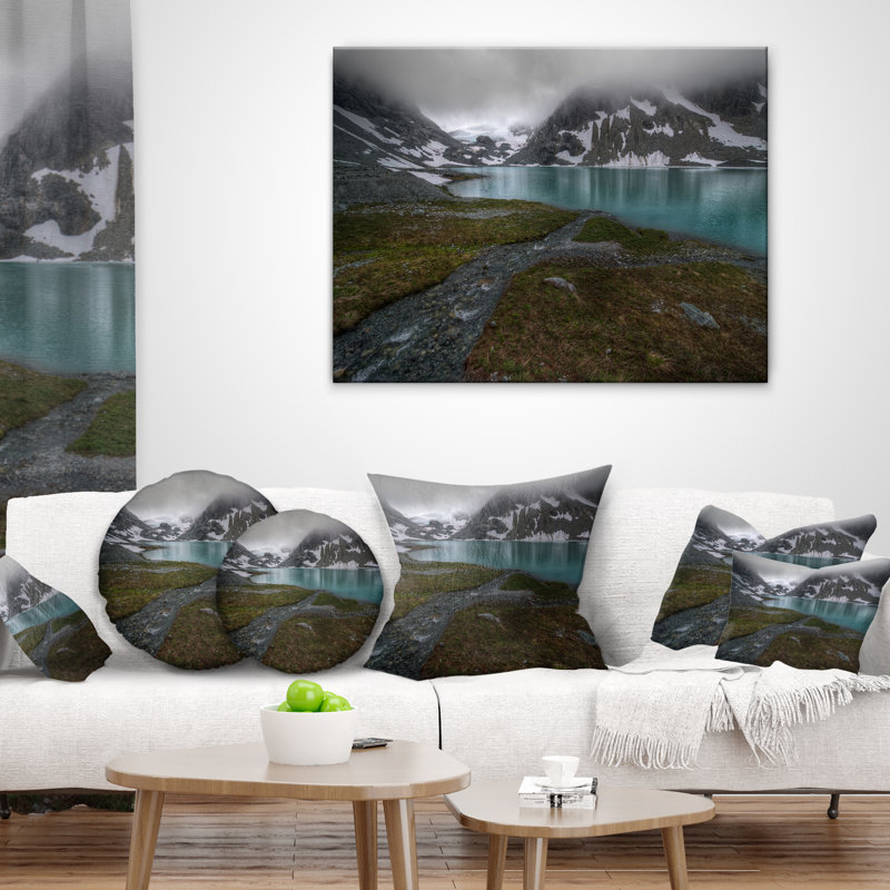 Coussin Schafer Mountain Lake, 18 po x 18 po, Coussin décoratif