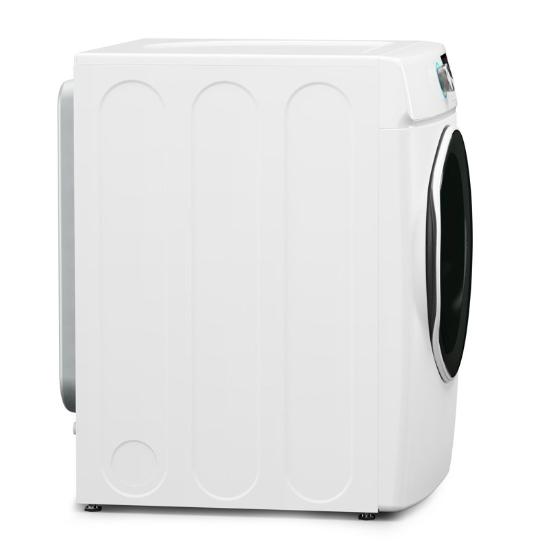 8 Cubic Feet White Electric Stackable Dryer with Steam and Sensor Dry