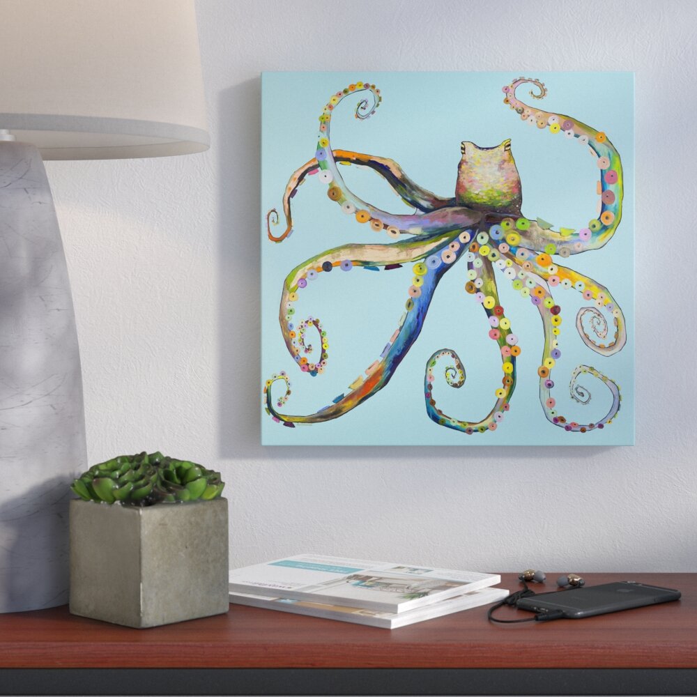 Ivy Bronx 'Bright Octopus' - Wrapped Canvas Print | Wayfair