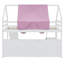 Lit mezzanine simple en bois avec structure en forme de maison et tente de jeu - Blanc et rose | Lit mezzanine pour enfants avec design amusant