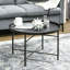 Table basse ronde en métal de 24 po avec motif martelé. Mobilier de salon et de chambre à coucher. Finition métallique brossée à la main, patins réglables, conception robuste et rétro. Table centrale.