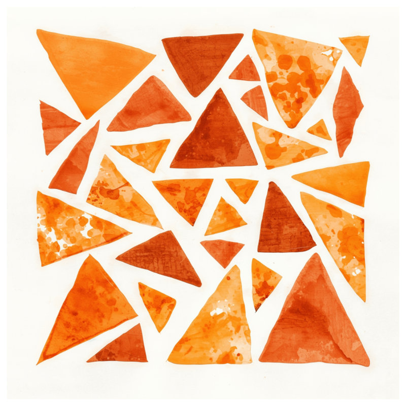 Coussins décoratifs à formes triangulaires orange, 18 po x 18 po