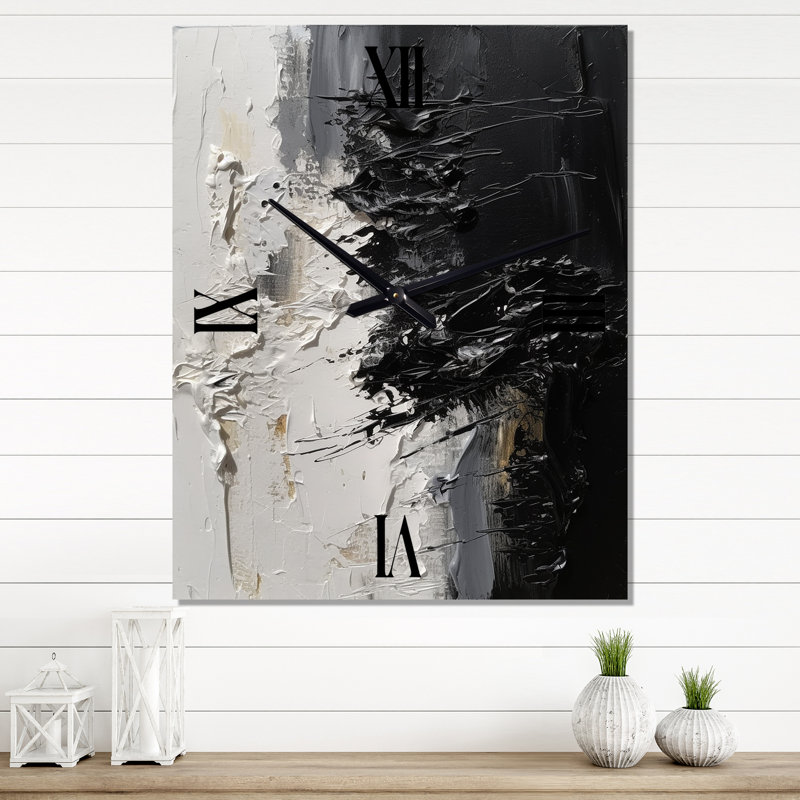 Ingra - Horloge murale abstraite en marbre, H 32 po x l 24 po x P 1 po