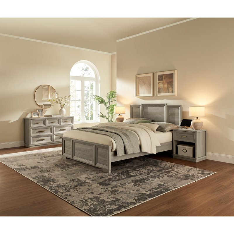 Commode 7 tiroirs Rylo, Gris