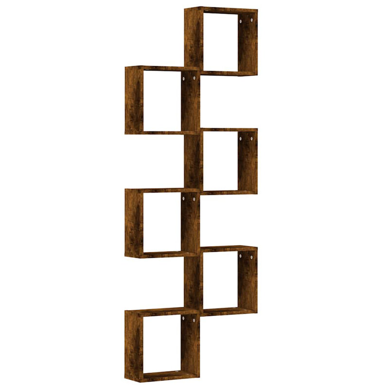 Wall Cube Shelves 6 Pcs 30X15x30 Cm, Smoked Oak