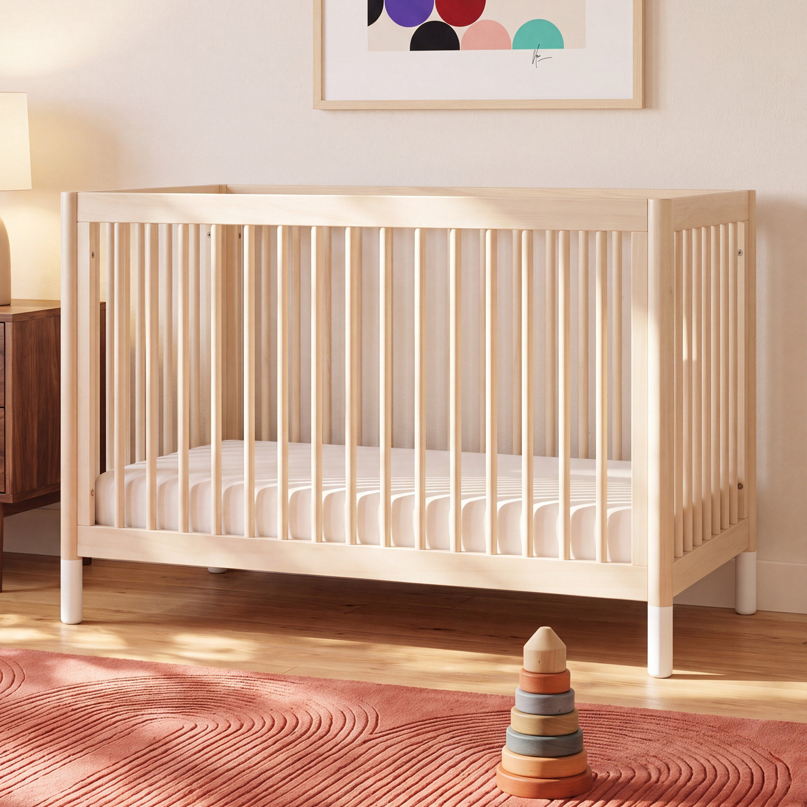 Gelato Pine 4-in-1 Convertible Crib, Washed Natural/White