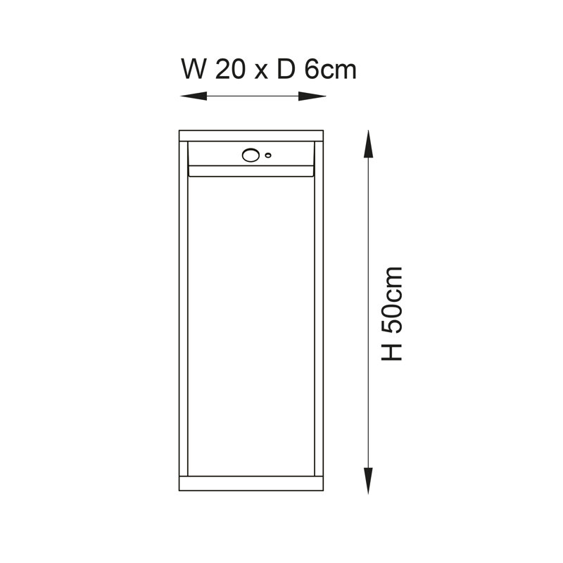Abdifatah Integrated LED Metal Bollard Light, 50cm H x 14.7cm W x 14.7cm D
