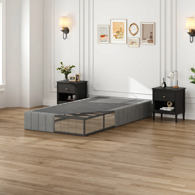 9 Inch High Profile Metal Box Springs With Upholstered Fabric Cover