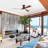 52-Inch Ceiling Fan With Light And Remote Control,With 3 ABS Fan Blades,Flush Mount Ceiling Fan With Reversible DC Motor,6 Wind Speed Adjustable,Dimmable Light-1161312007-1161312009