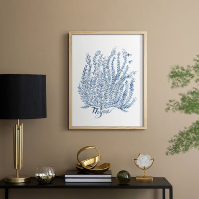 «Summer Herb Garden Sketches IV», reproduction encadrée - bois massif