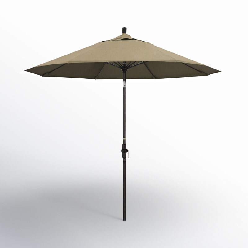Parasol de marché Sunbrella® 9 pi Roverta, Toile Sunbrella® beige chiné, Brun