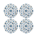 Eye On You Vegan Leather Round Pebble Placemat