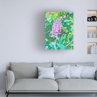 Wrapped Canvas Wall Art - Suzanne Allard 'Light Pink Butterfly Bush' Wall Art for Living Room, Bedroom, or Office Décor  - 18x24