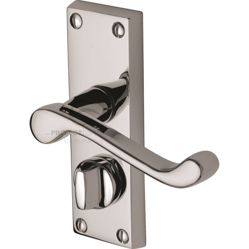 Heritage Brass Project Hardware Door Handle for Privacy Set Malvern Short Design, Polished Chrome