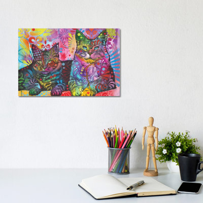 2 Cats by Dean Russo - Wrapped Canvas Print