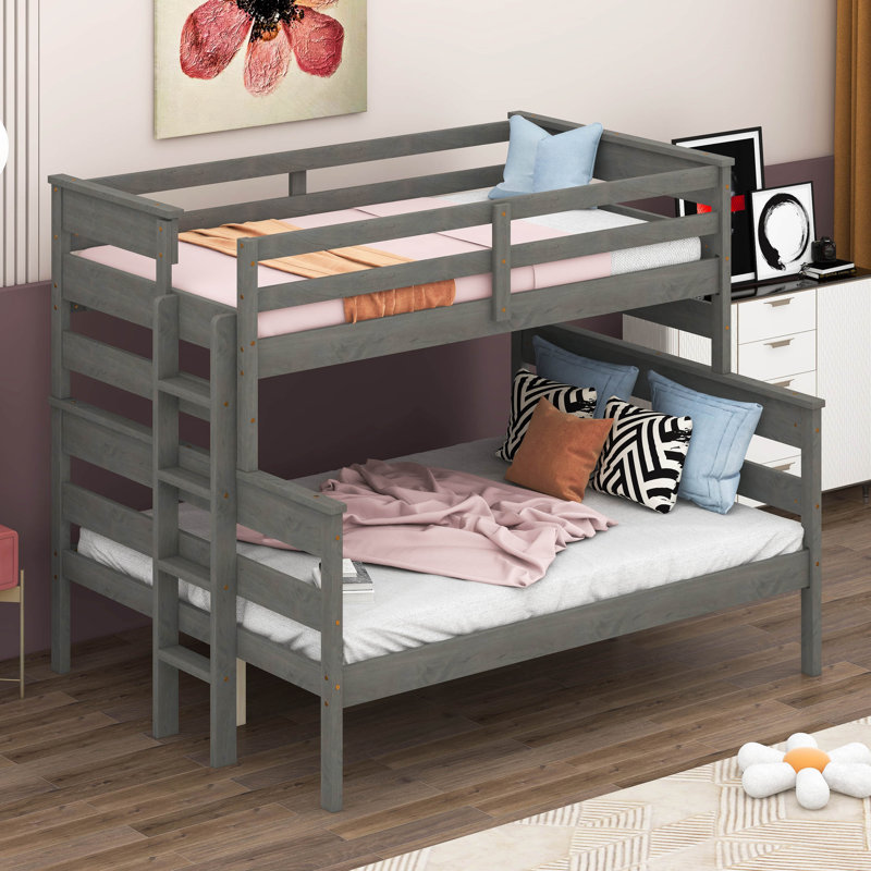 Jayleanna Kids Bunk Bed, Twin Over Full, Gray
