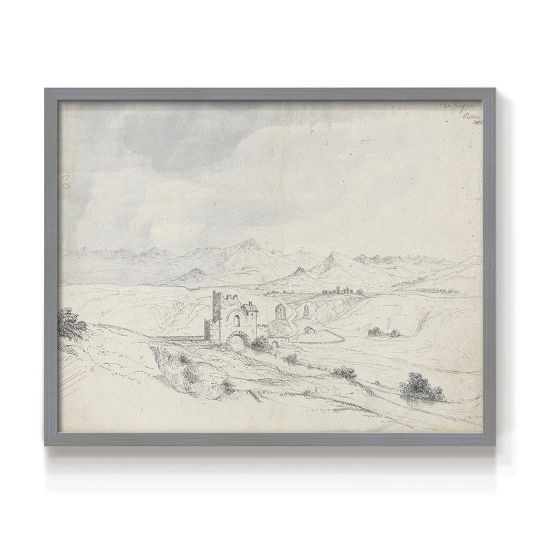 Croquis rétro - XX - reproduction encadrée, H 11 po x l 14 po, Gris