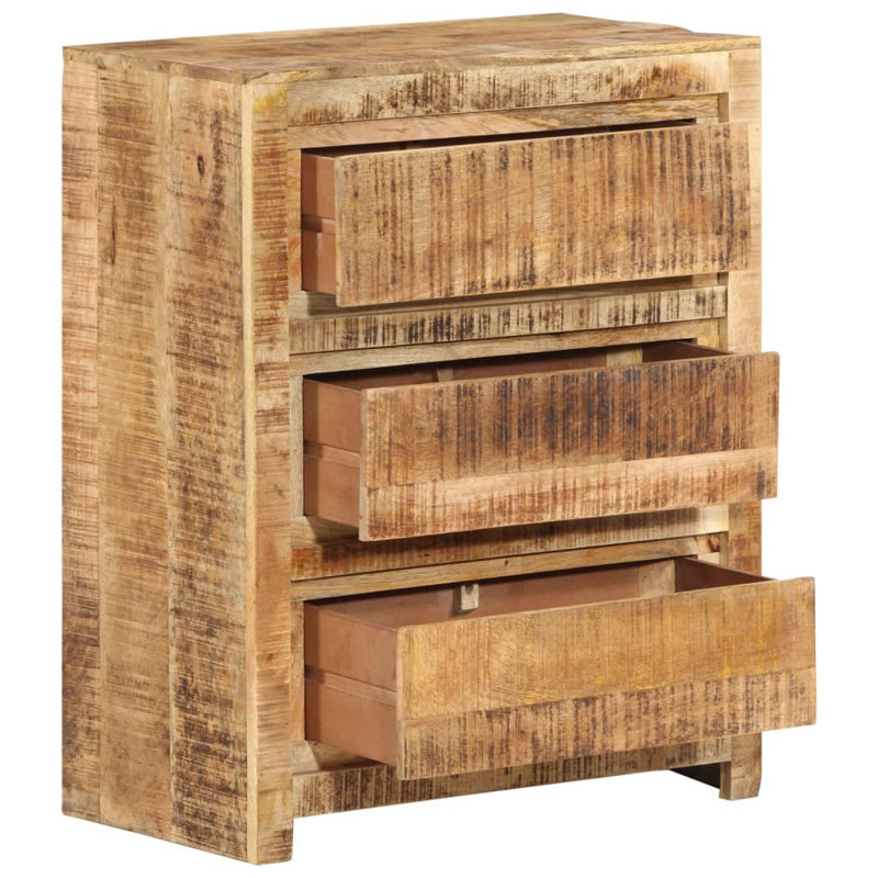 Armoire à tiroirs en bois d'acacia massif 23,6 po x 13 po x 29,5 po, Mangue