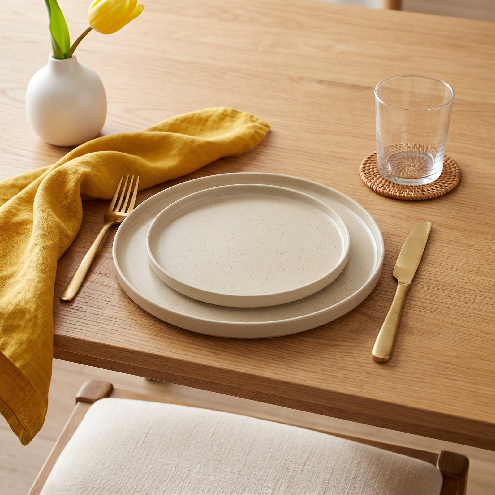 Brix 9" Salad Plate, Natural