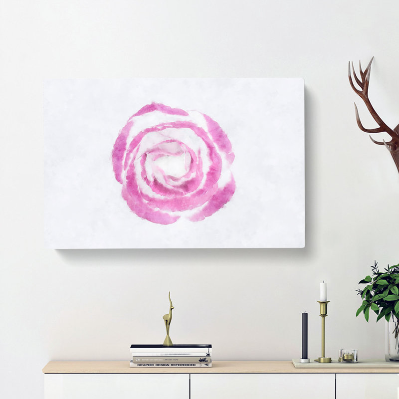 Pink Lisianthus Flower - Wrapped Canvas Painting, 60cm H x 91cm W x 3cm D