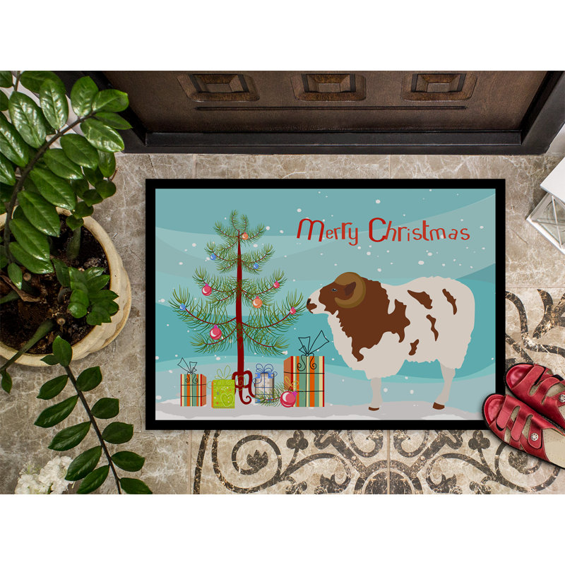 Makenna Non-Slip Christmas Outdoor Doormat, Rectangle 1'6 x 2'3"
