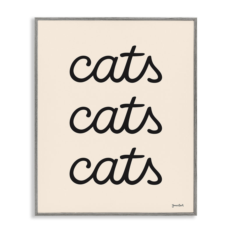 «Cats Repeating Script» par Jessica Beck, Estampe numérique Farmhouse, H 14 po x l 11 po