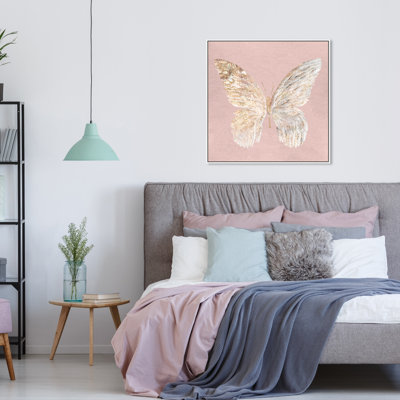 Damilola Golden Butterfly Glimmer Blush - reproduction d'art graphique sur toile