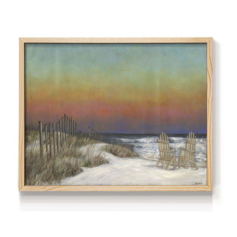 The Beach Fence III - Reproduction encadrée - Restickable, H 16 po x l 20 po, Naturel