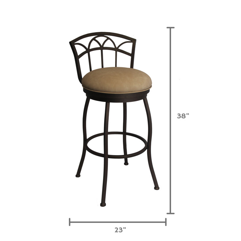 Swivel Upholstered Faux Leather Counter Stool, Bar Stool (30" Seat Height)
