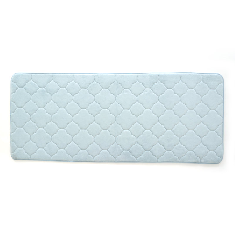 Tapis pour salle de bain Deleo, Bleu argenté, l 17 po x L 24 po