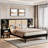Colaluca Bed With 2 Nightstands And 2 Lamps, Rattan And Wood Combination-117428045