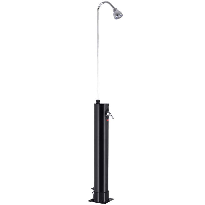 Polebridge Solar Powered Temperature Controlled Plastic Free Standing Outdoor Shower and Footwash Spout