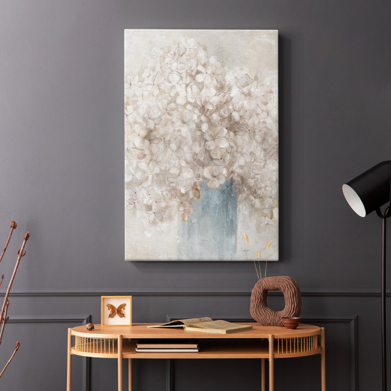 Hushed Hydrangeas -Gallery Wrapped Cavas, 36" H x 24" W