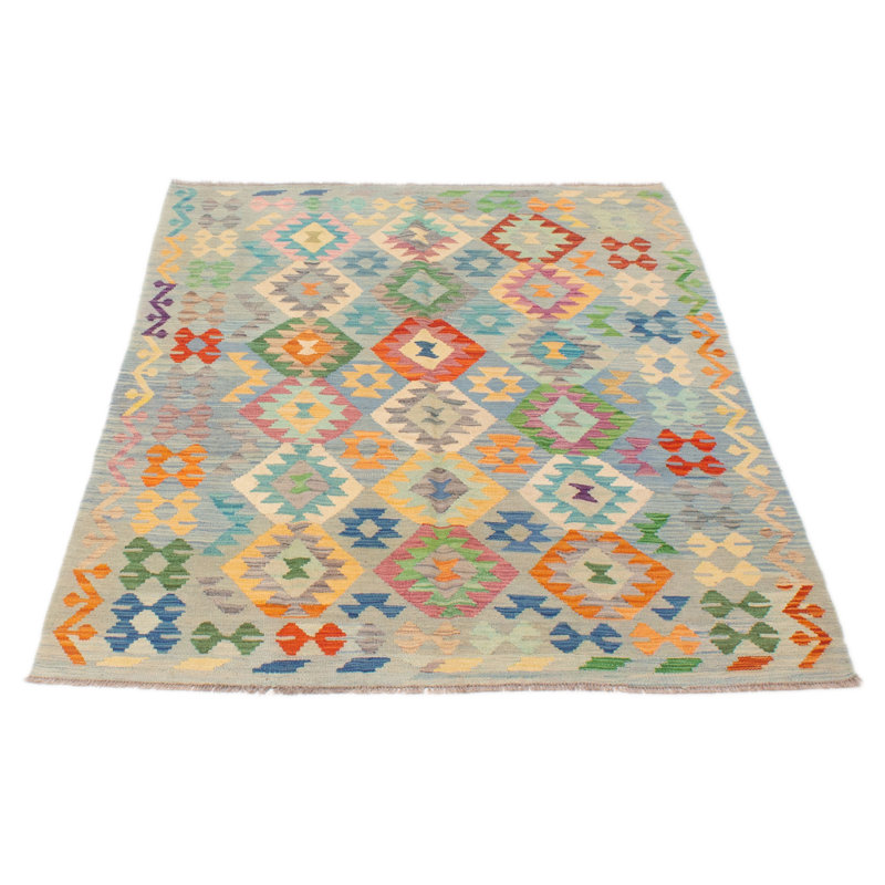 Tapis bleu clair en laine nouvel âge 4 pi 9 po x 6 pi 6 po Krisslyn