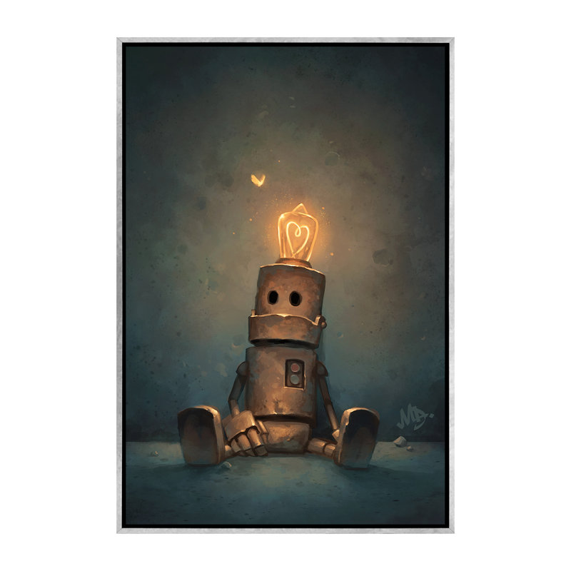Décoration murale Patience Kids, H 60 po x l 40po x P 1,5 po, Toile avec cadre argenté