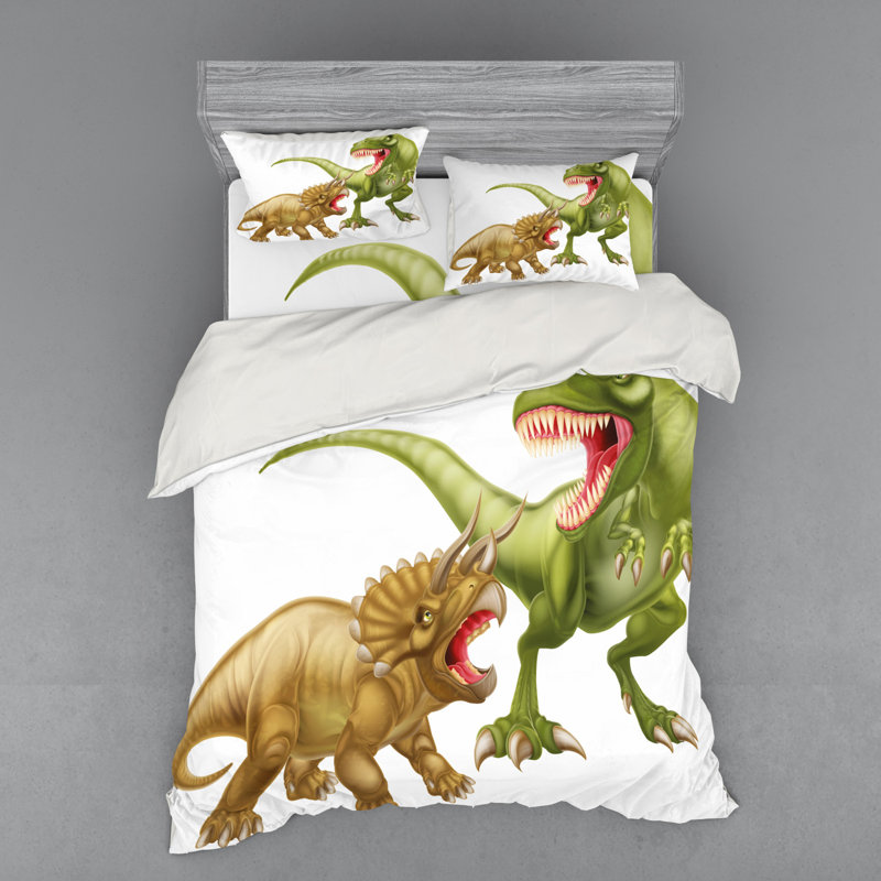 Ensemble de housse de couette dinosaur, Housse de couette grand + 3 pièces supplémentair