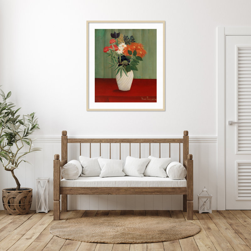 "Bouquet de fleurs" par Henri Rousseau, Brun, H 41 po x l 36 po x P 1 po