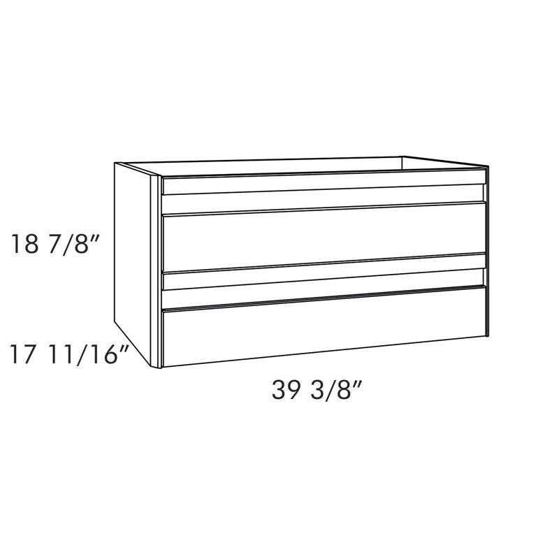 Meuble-lavabo simple 2 tiroirs DAX Venice, Vison mat