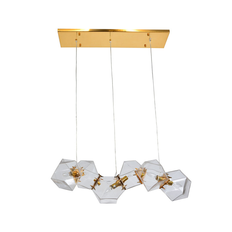 Luminaire suspendu en verre 6 lumières Modern