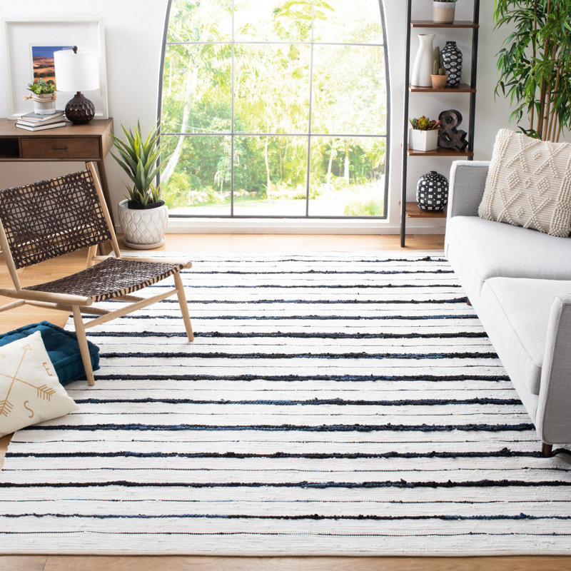 Montauk Hand Woven Performance Striped Rug, Rectangle 4' x 6'
