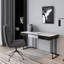 Bureau rectangulaire noir fabriqué avec 1 tiroir-108341553