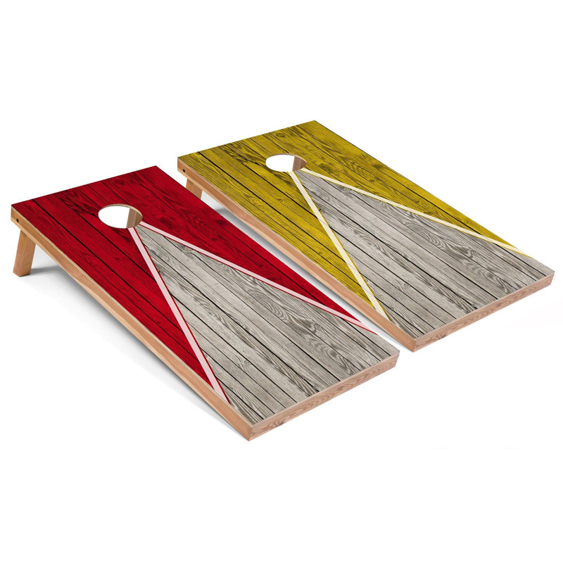 Planches de cornhole 2 pi x 4 pi avec lumières DEL, Rouge/jaune