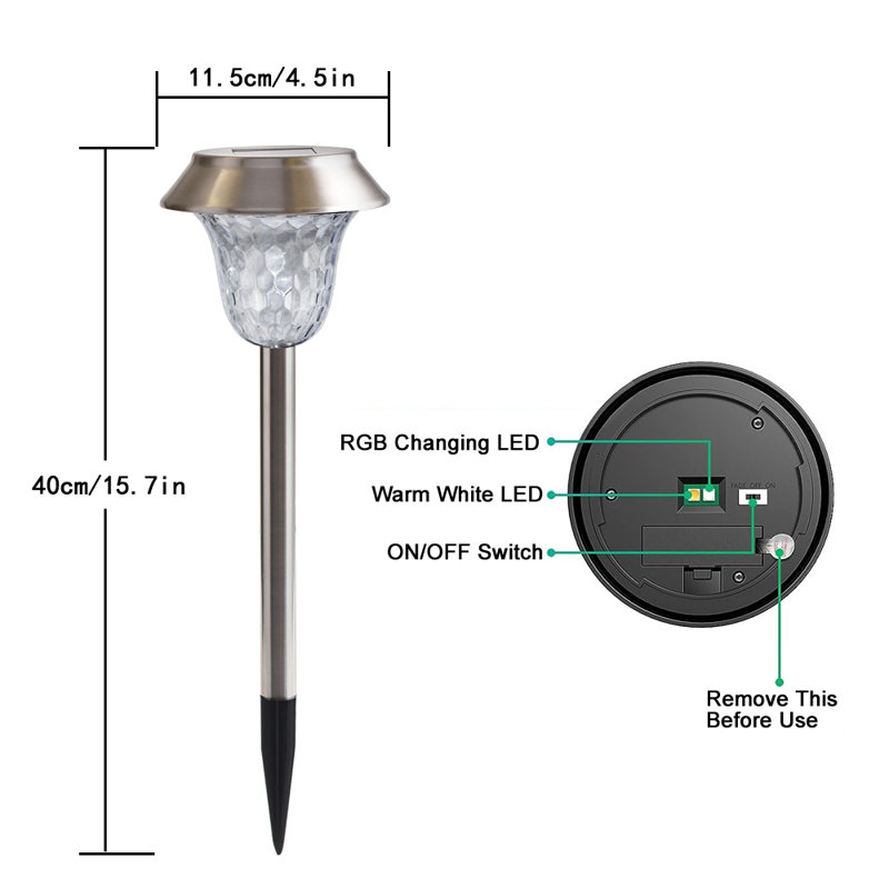 Set of 4 Stainless Steel Solar LED Pathway Lights