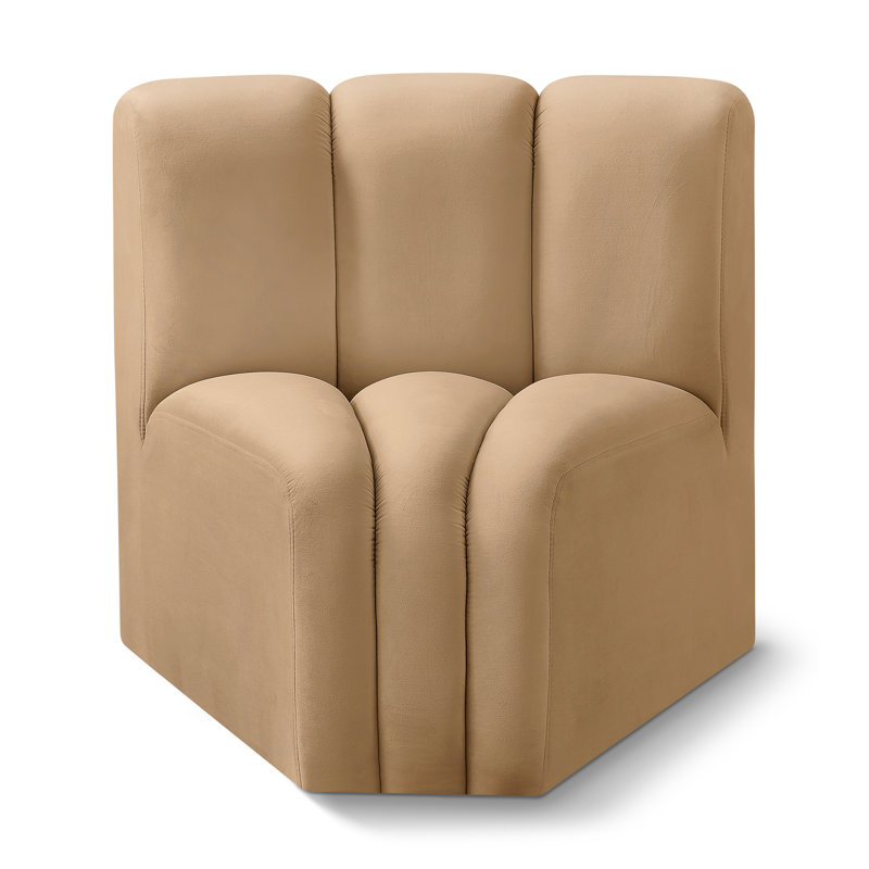 Chaise d'appoint Holdina, Velours brun clair