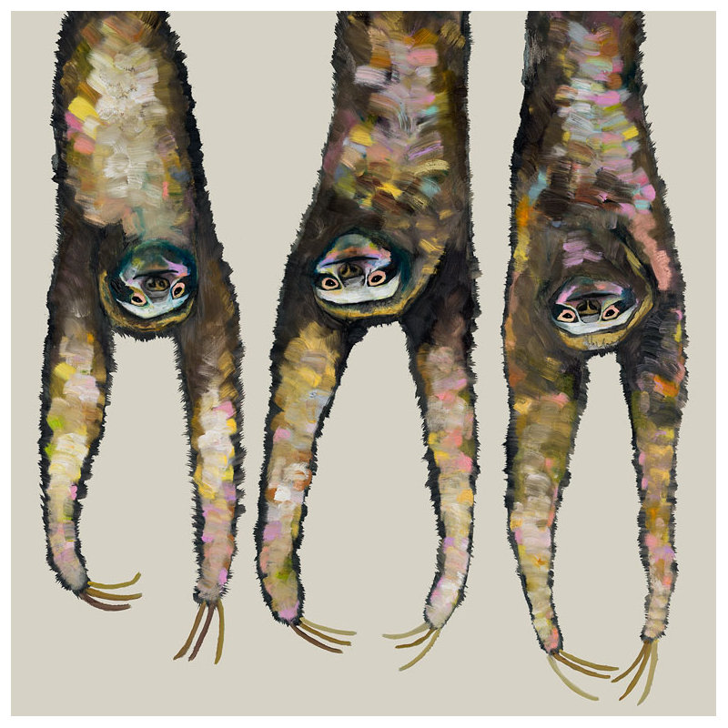 Accrochage sloths-impression sur toile tendue