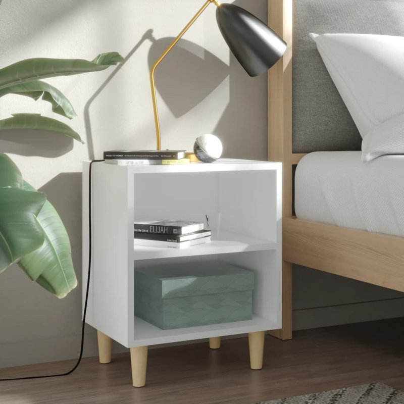 Sheryl 40cm W Bedside Table, White, Individual