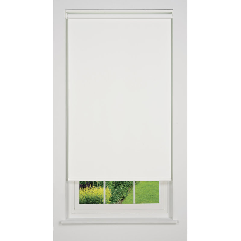 Store à enroulement occultant Linen Avenue (sans cordon 1/4 po), Blanc, L 66 po x l 27 po