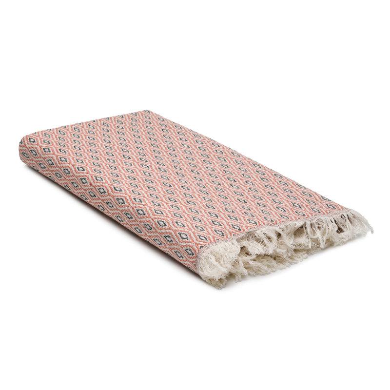 Serviette et jeté en coton Williar, Terracotta