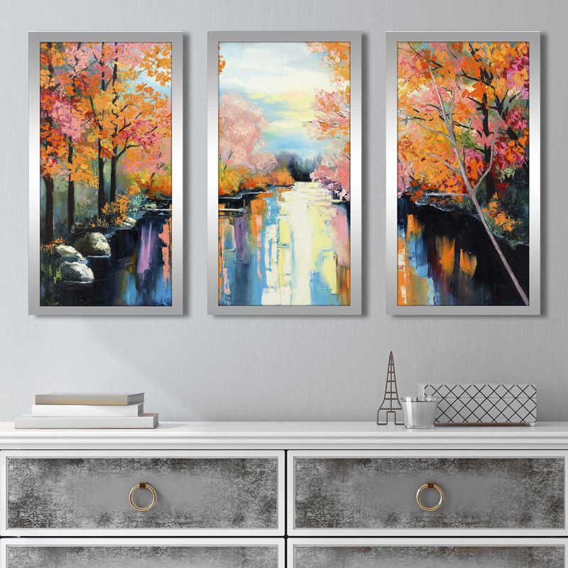 "Terre Celeste", reproduction sur acrylique 3 pièces, H 25,5 po x l 40,5 po x P 1 po